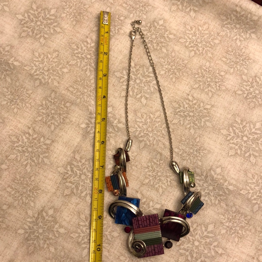 Gorgeous, Unique Silver-Tone Statement Necklace - image 5